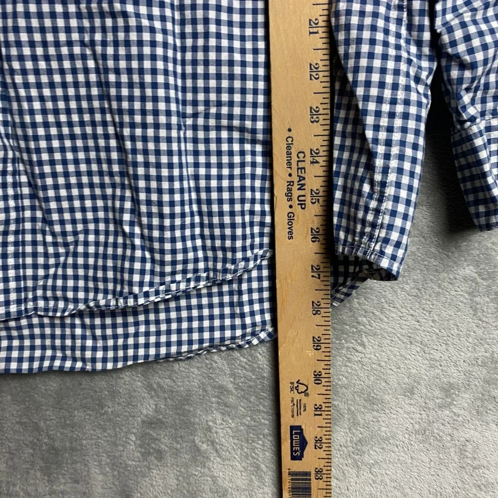 Old Navy Mens L Plaid Button-Down Shirt Blue 100% Cotton